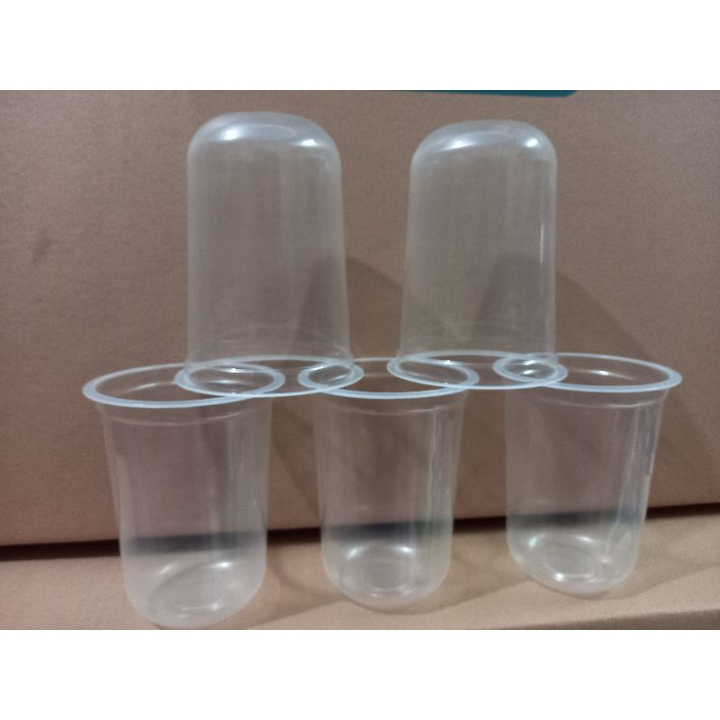 gelas plastik 12oz dan 16oz  oval 7 gram