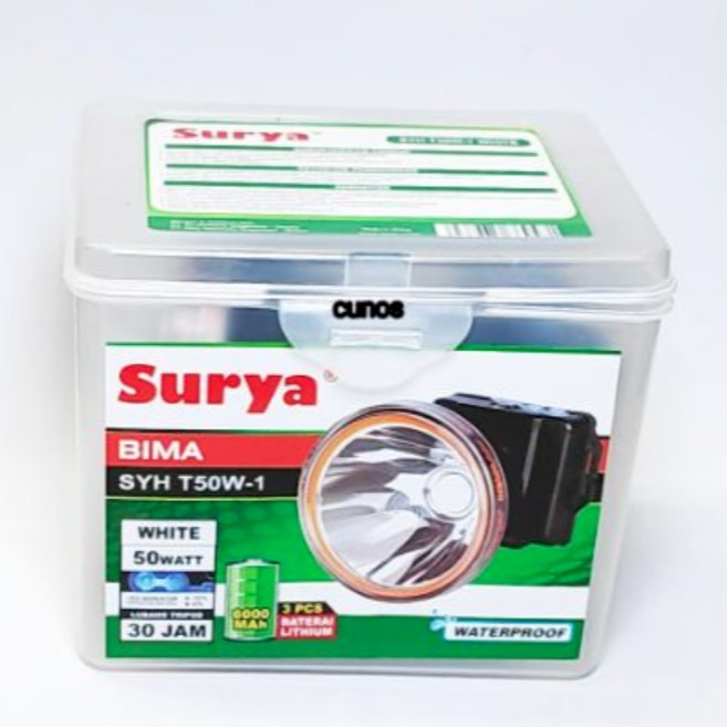 Senter Kepala Surya Bima SYH T50w1 Cahaya Sinar Putih Head Lamp Emergency Torch Flash White LIght