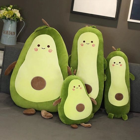 Bantal guling avocado, Bantal boneka mr avocado lucu lembut, bantal alpukat