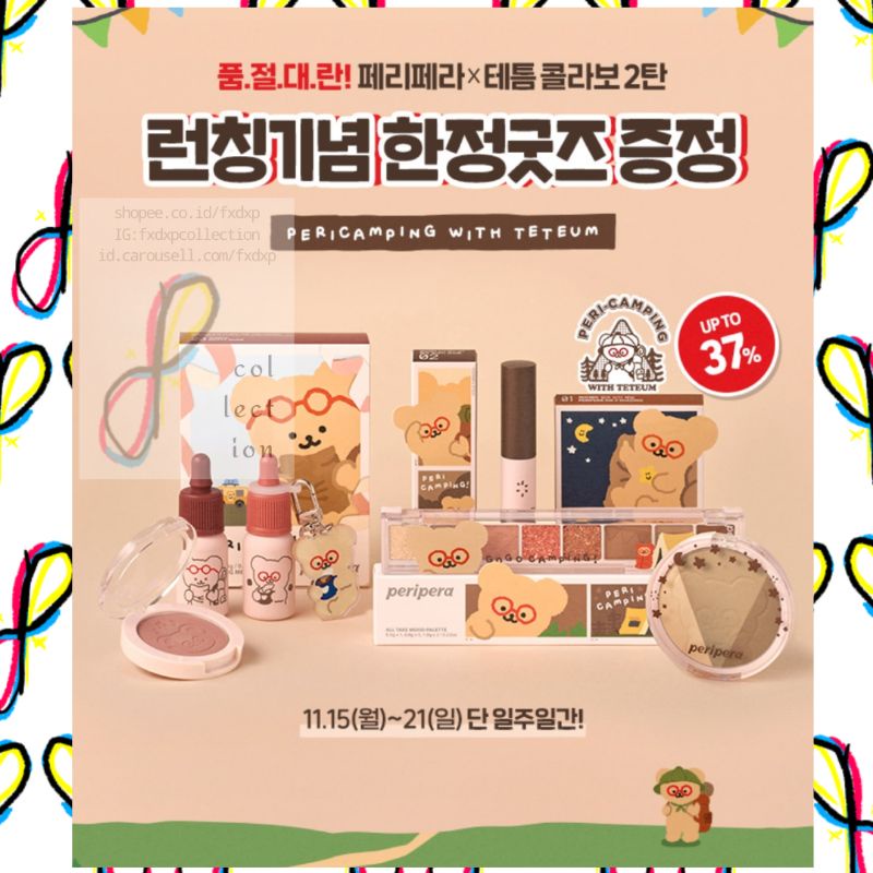 [READY 🇮🇩 LAST STOCK NO RESTOCK] PERIPERA x Teteum Camping Edition : Ink Velvet + Keyring Set / All 