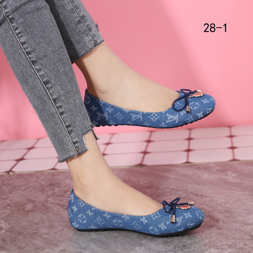 Louis Vuitton Monogram Denim Ballet Flat Shoes 28-1