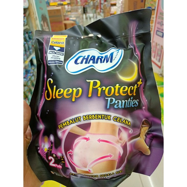 Charm Sleep Protect Plus Panties isi 2 Pads / Charm Pembalut Berbentuk Celana / Charm Pembalut Celan