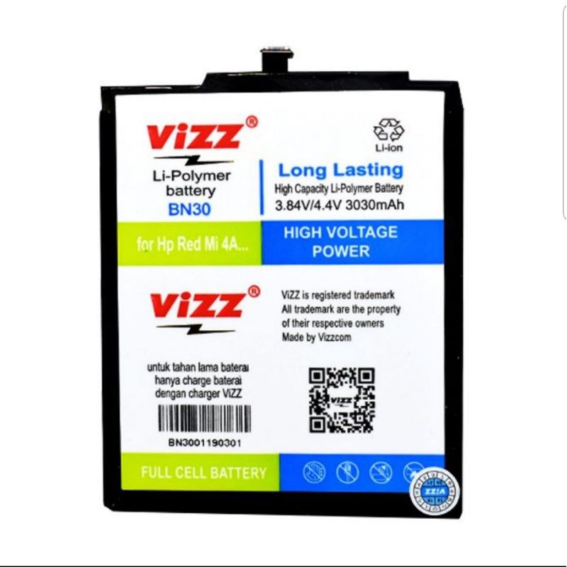 BATERAI VIZZ XIAOMI REDMI 4A BN30 vizz