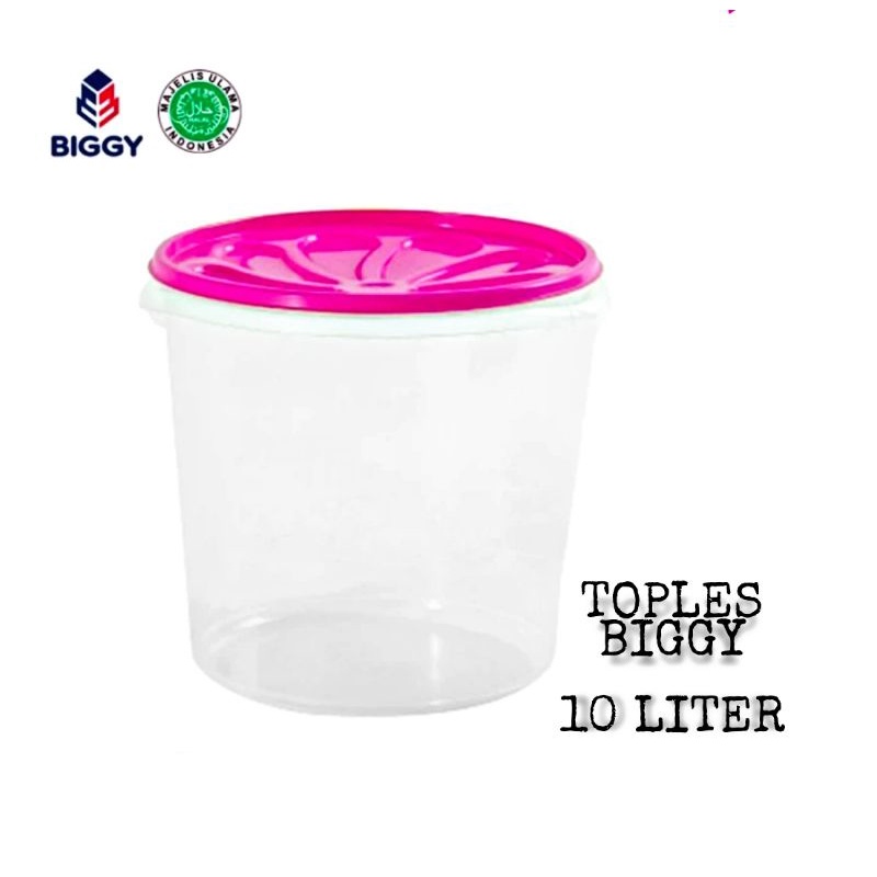 Toples Biggy 10 Liter / Toples Krupuk / Toples Cemilan / Tempat Penyimpanan Cemilan / Toples Tidak Berbau