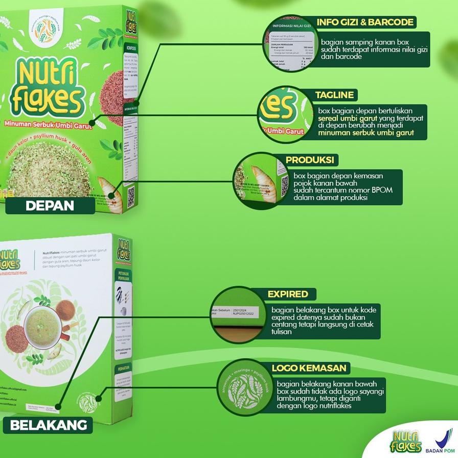 

Cuci Gudang|SQ33|BEST SELLER!! NUTRIFLAKES SEREAL ASAM LAMBUNG WITH DAUN KELOR PAKET 2 BOX