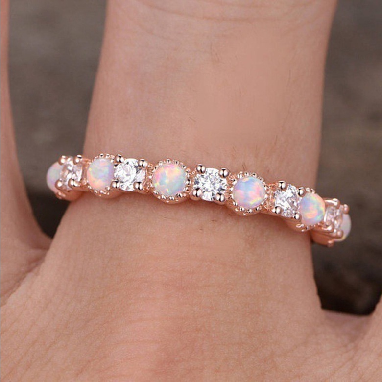 Cincin Bahan Sterling Silver 925 Warna Rose Gold Untuk Wanita Ccb36