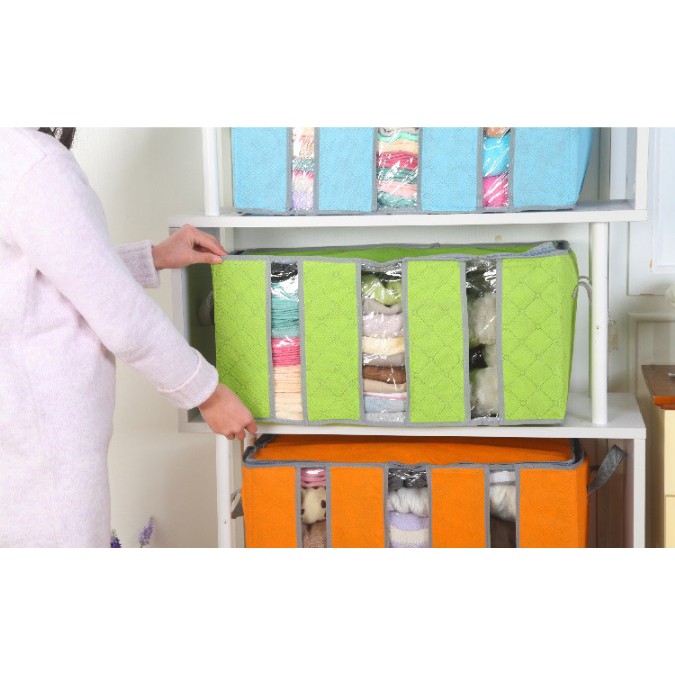 Adda Home - Bamboo Storage Box Tempat Penyimpanan Organizer Pakaian 65x35x30cm