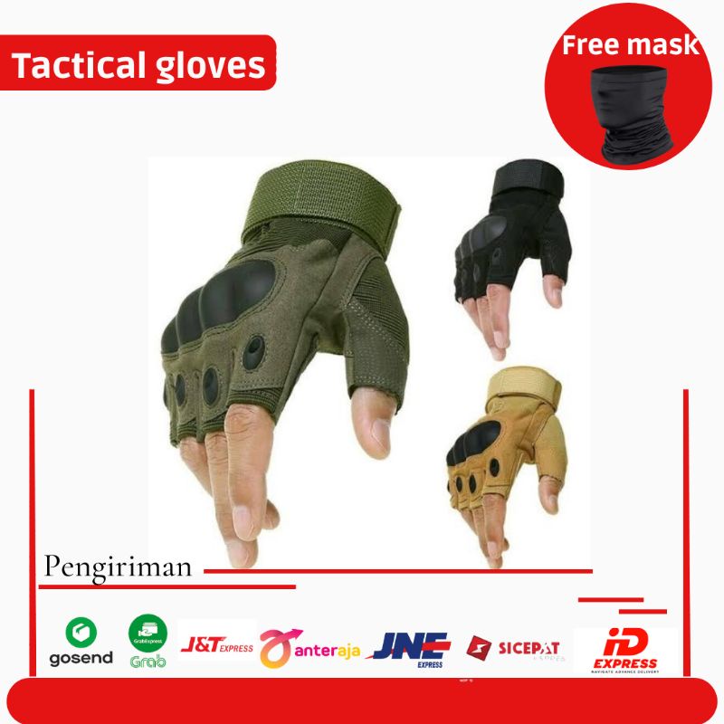 Sarung Tangan Sepeda Motor Military Tactical Half Glove n Full finger Army Outdoor