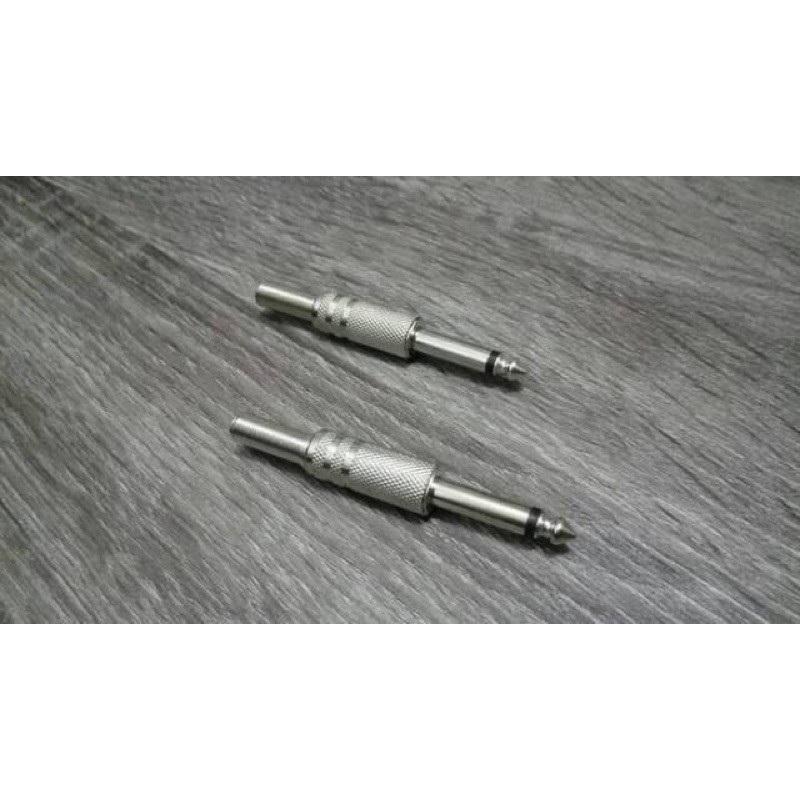 Jack Akai MONO Besi Silver Logam Jack Audio Mono 6.5 mm Mic Gitar Bas Keyboard Jek Mono