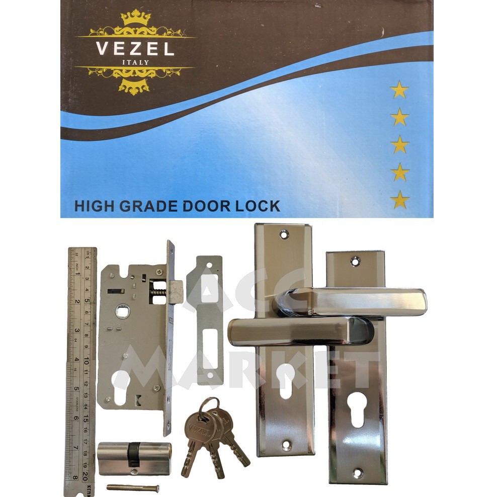 Kunci Pintu Rumah Handle Set Size TANGGUNG Door Lock Putih