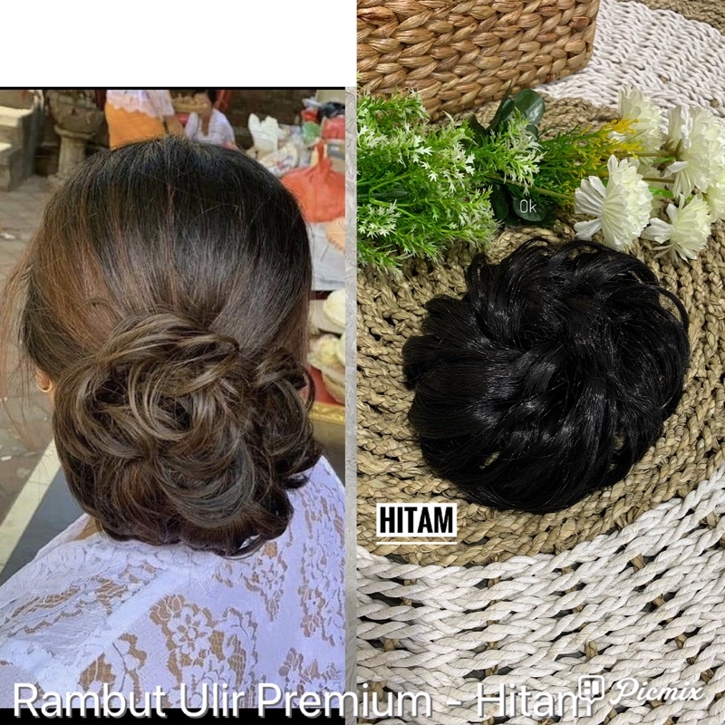 ikat rambut ulir premium/rambut curly premium/sanggul curly/rambut palsu/semanggi/karet ulir premium