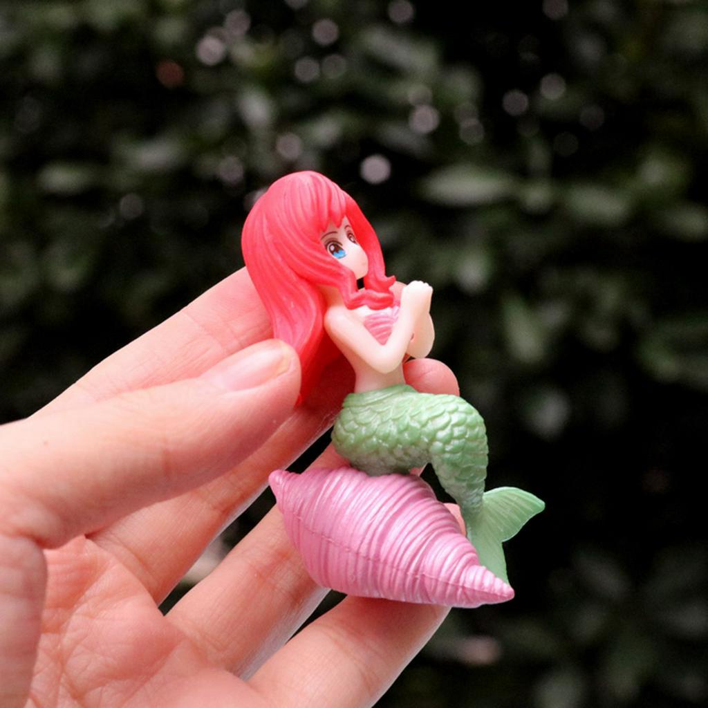 4pcs Ornamen Miniatur Kartun Mermaid Kerang Laut Bahan Resin Untuk Dekorasi Taman Bonsai