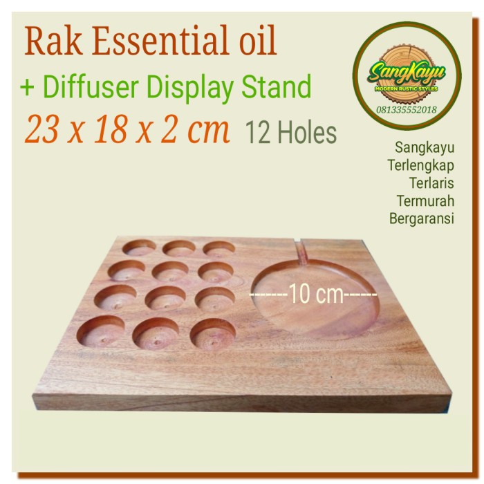 Wooden essential oil rack rak essential oil kayu rak oil diffuser