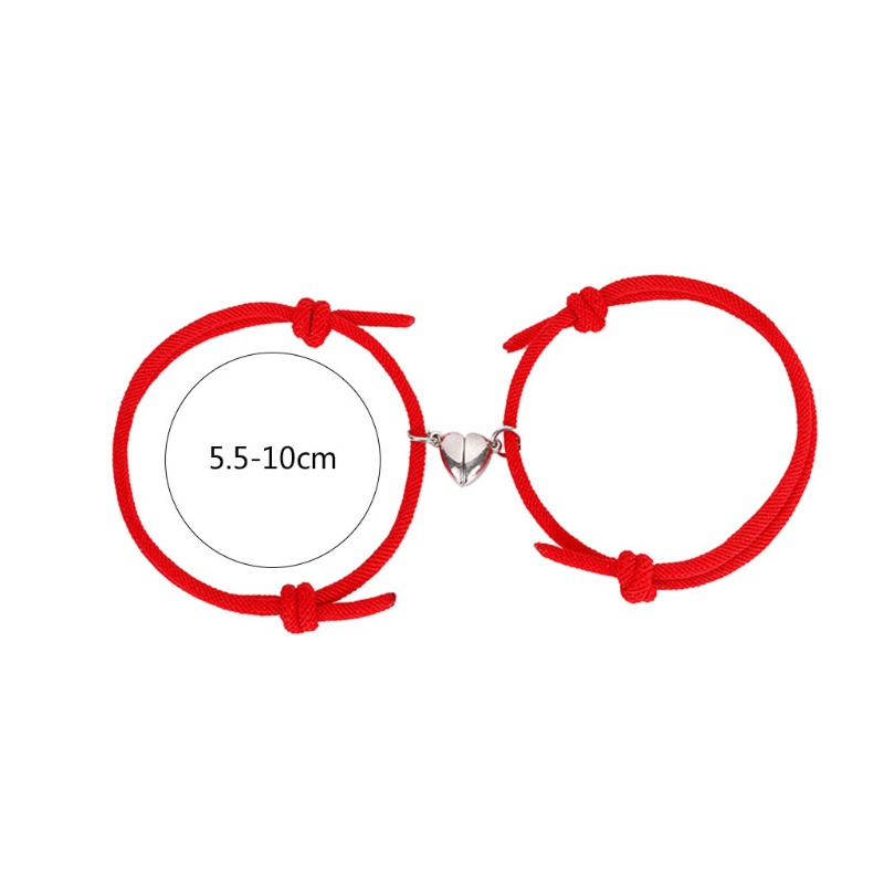 Siy 2pcs Gelang Tali Kepang Magnetik Adjustable Untuk Pria / Wanita / Pasangan