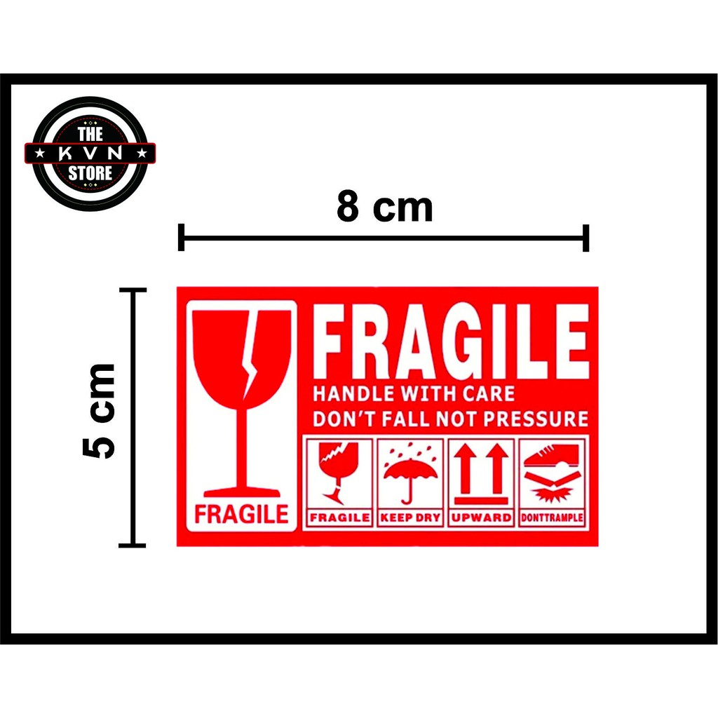 

READY Stiker Fragile Isi 50-100 | Jangan Dibanting Awas Mudah Pecah Sticker Label anti air Glosy