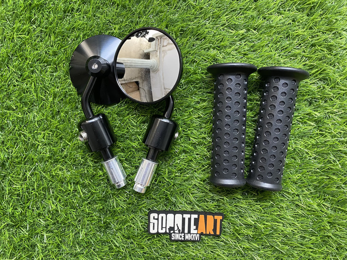 Paket Handgrip Domino + Spion Jalu Oberon Universal Vespa Matic