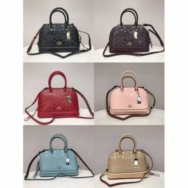 Tas COACH mini glossy, Kode : F55450/27597 Original Top Handle/Swagger (Preloved)