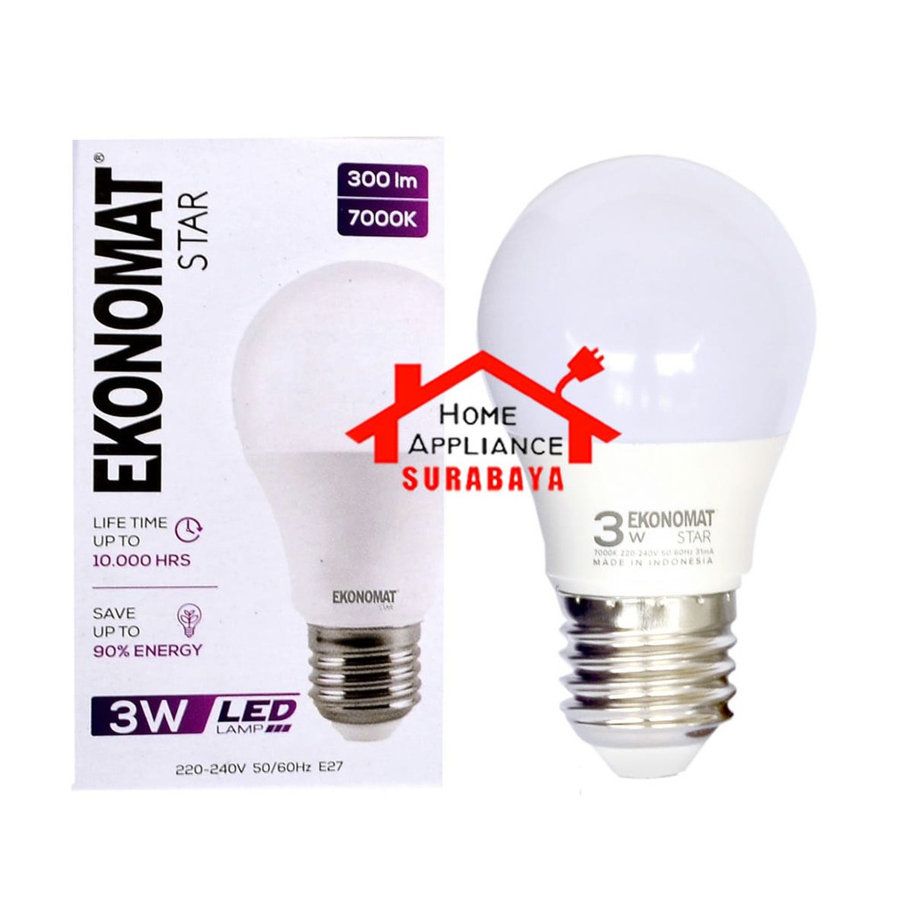 Lampu LED Ekonomat 3W 3 Watt Cahaya Putih