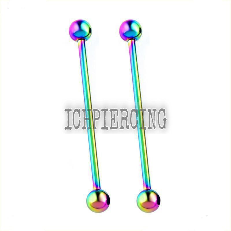 {ICH}Surgical Steel Industrial Bar Scaffold Ear Barbell Ring Women Piercing