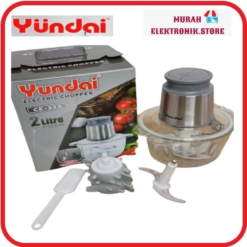 Food Processor Yundai CE-22 A 2 Liter Kaca / Chopper Daging Bumbu kering basah / penggiling