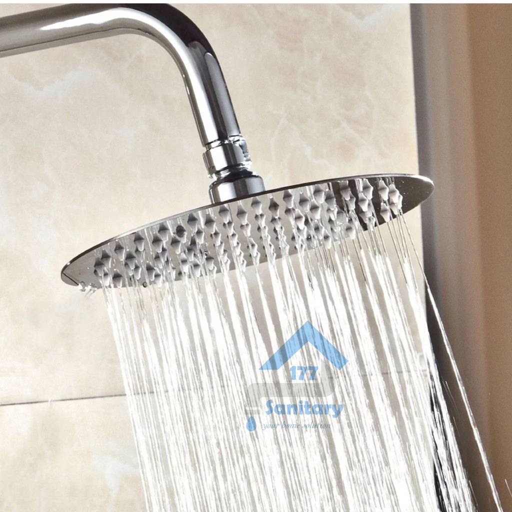 Wall Shower Tembok Stainless 8 Inch BULAT 10in-wall Shower 10 inci 20cm 25 cm mandi slim stenlis minimalis semprotan mandi washer murah /B18B