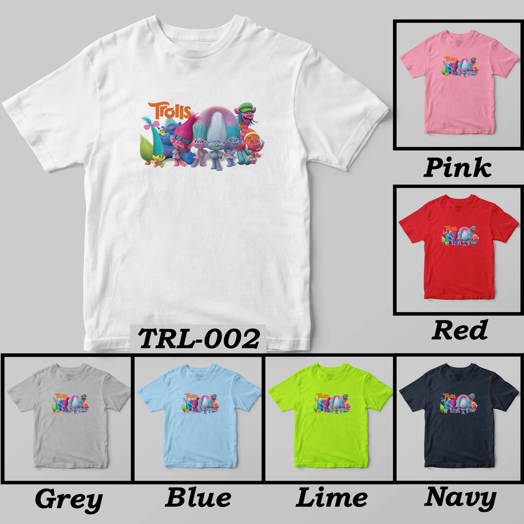 [FREE NAMA !!] Kaos Anak &amp; Family Trolls 100% COTTON PREMIUM