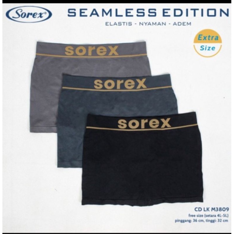 Celana dalam boxer seamless pria Sorex M 3809 extra size