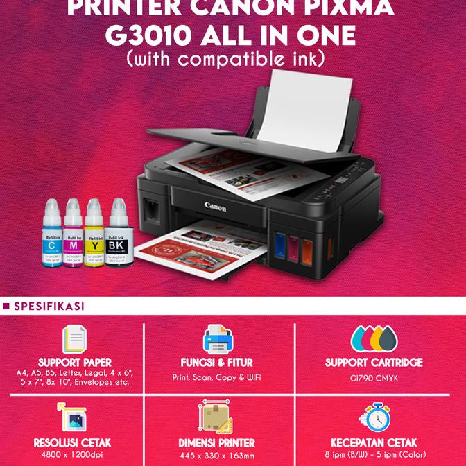 

Printer Canon Pixma G3010 G 3010 New Ori Wireless Print Scan Copy Wifi