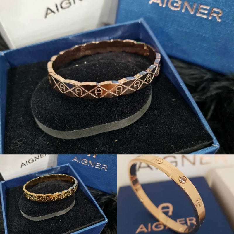 GELANG AIGNER INCLUDE BOX AIGNER - DAN PAPER BAG ORI