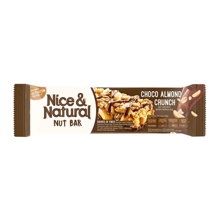 

Wafer-Biskuit- Nice And Natural Nut Bar 30Gr / Choco Almond Crunchy / Mixed Berry - Choco Almond