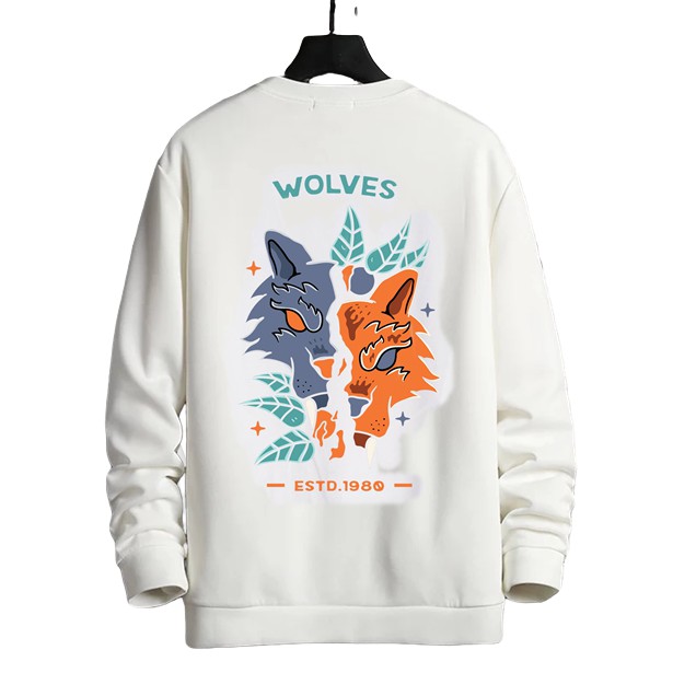 Crewneck Wolfes Sweater Pria Fleece Size M - XXL