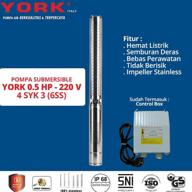 Yang Dicari] Mesin Pompa Satelit Sibel York 0.5 Hp 6Ss Stainless (Submersible Pump)