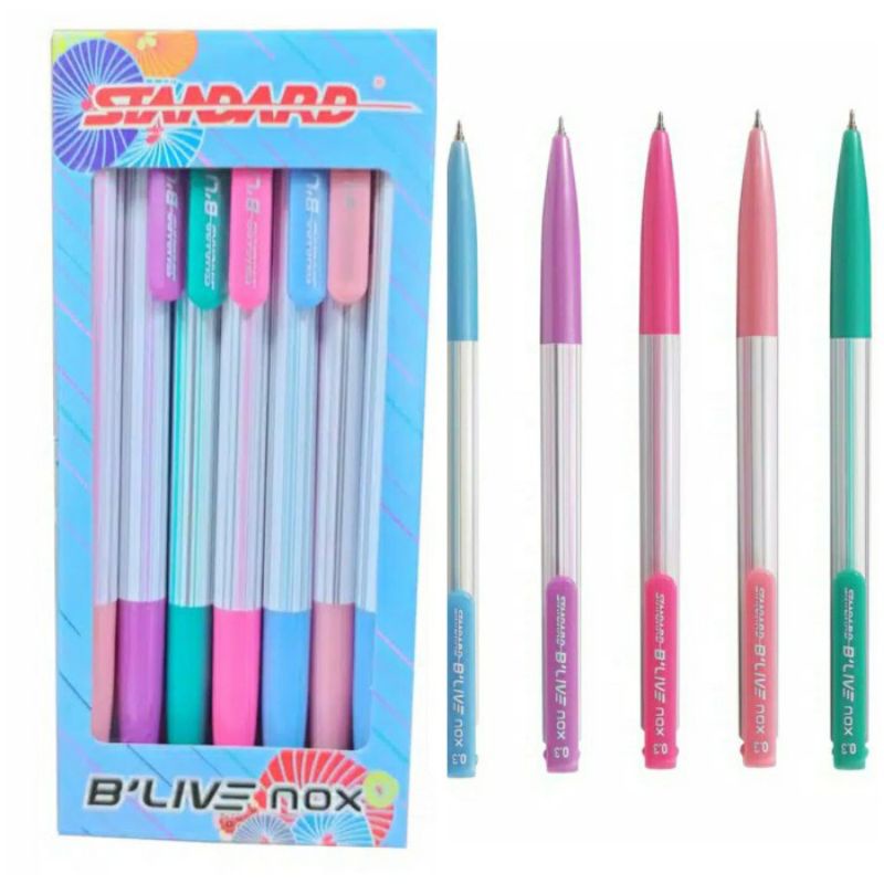 

Satu lusin satu pack pulpen standar Blive nox