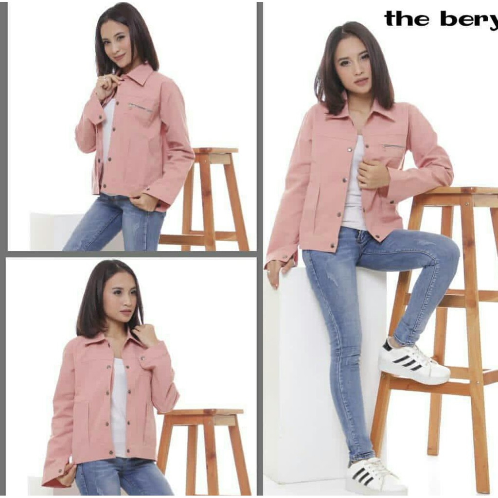 Jaket Wanita Korean Style Bahan Cotton Fleece