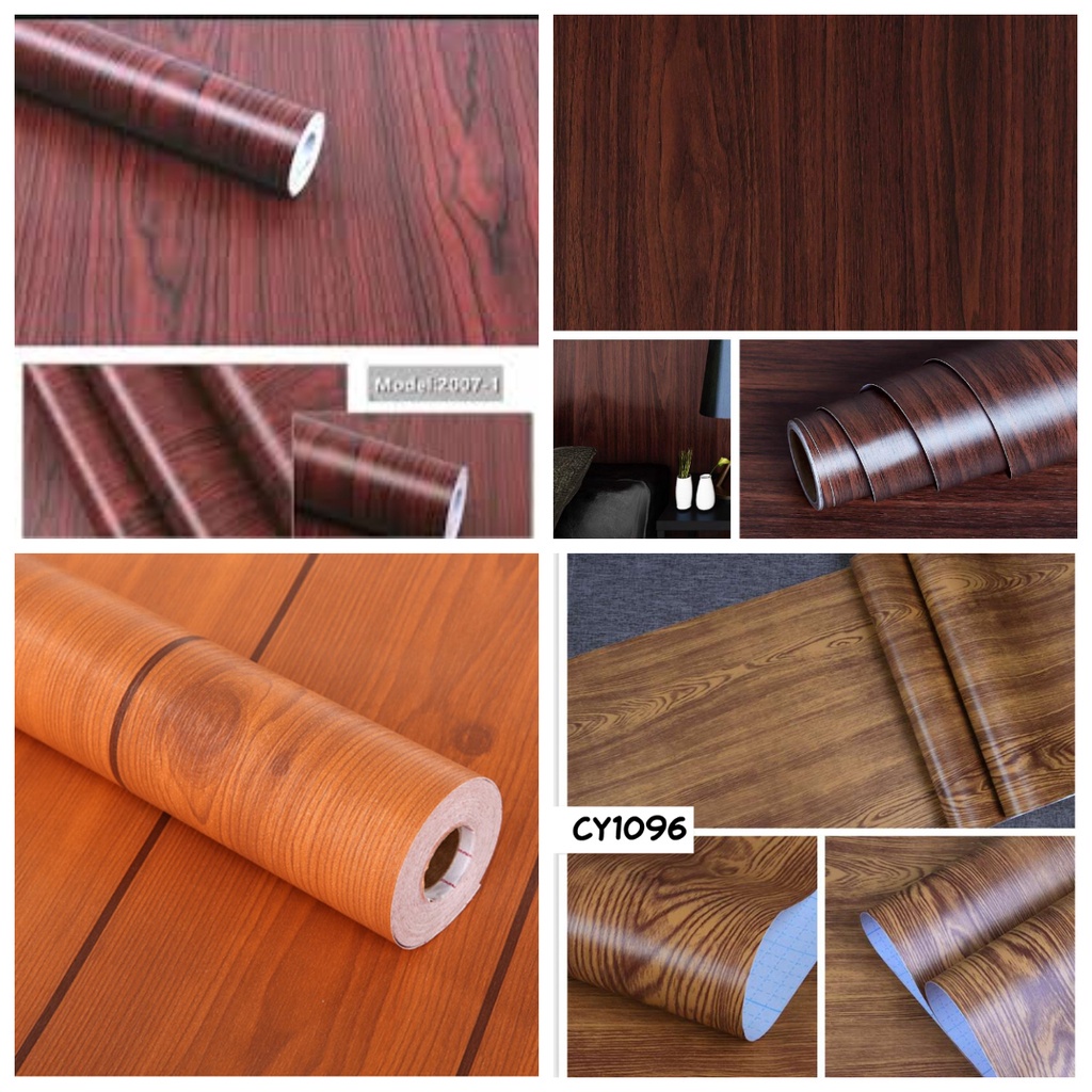 Wallpaper Stiker Dingding TERMURAH Walpeper Kayu Tua garis / Anti Air Uk 45cm x 5m - Wallpaper Dinding Kamar Tidur