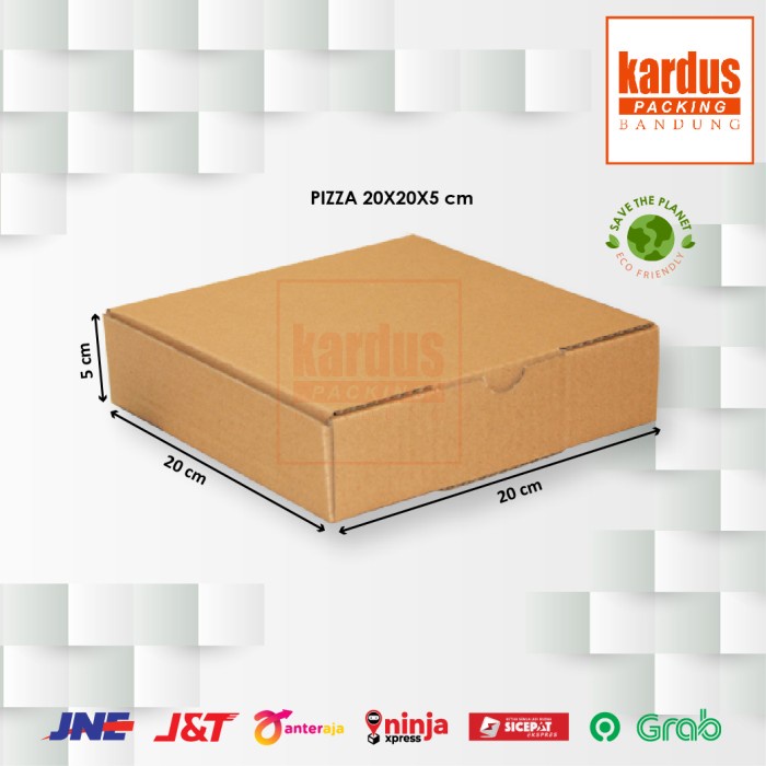 

Kardus Box Karton Dus Kotak Packing Pizza Brownies Polos Uk 20x20x5