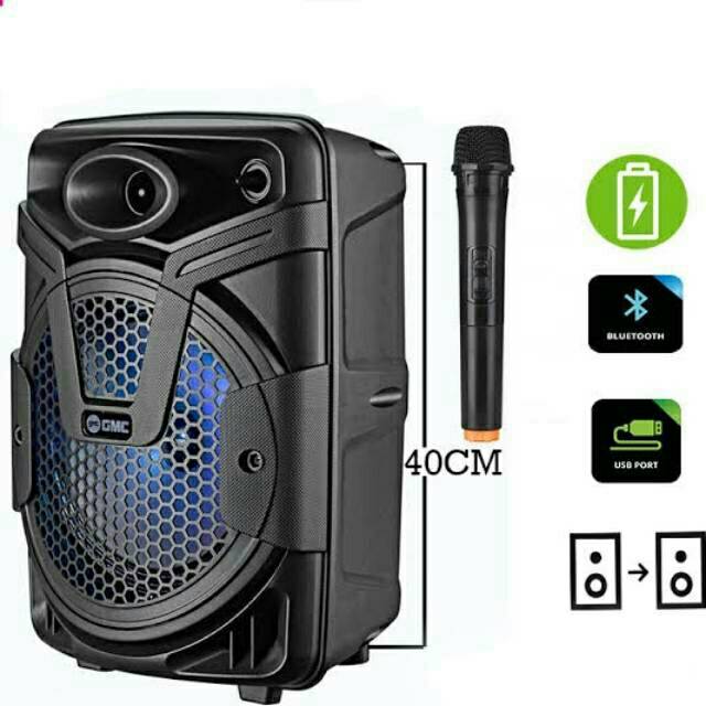 SPEAKER BLUETOOTH GMC 897E 8 inch BONUS MIC WIRELESS GARANSI RESMI/SALON AKTIF KARAOKE SUPER BASS