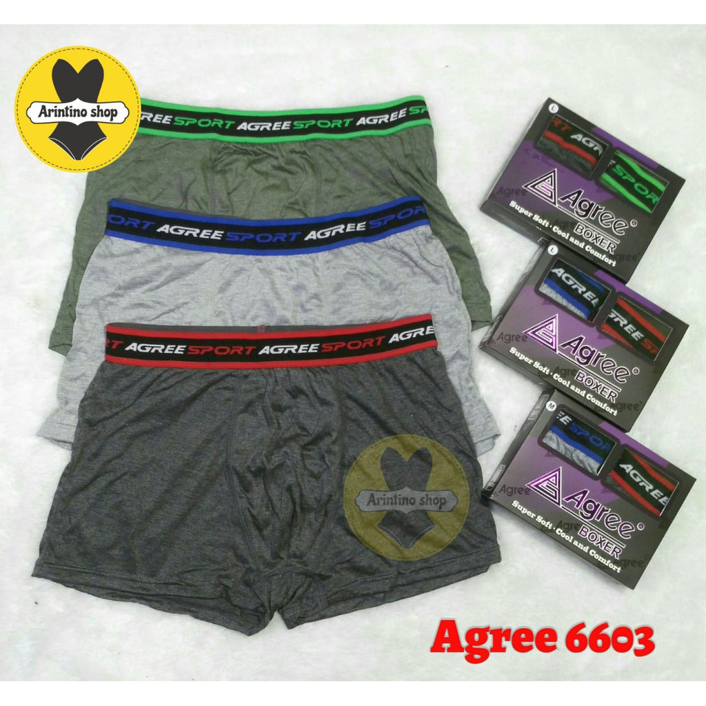 (1biji) Cd Boxer Pria Agree 6603 Super Soft | Cd Boxer Cowok Dewasa |ty