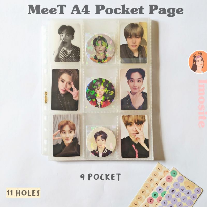MeeT YX Sleeve Photocard Binder A4 2 3 ring Refill PC KPOP 9p pocket 9 p