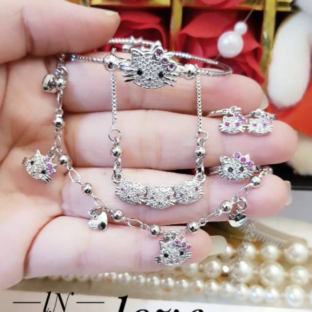 Xuping set perhiasan anak lapis emas 18k 0206i