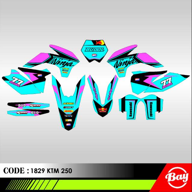 Promo decal sticker motor KTM 250 cc 85 cc motif bebas bos full body