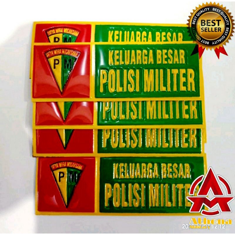 Stiker Plat motor Keluarga besar Polisi Militer 1 pasang ( 2 buah )| stiker plat mobil polisi militer |Stiker plat embos