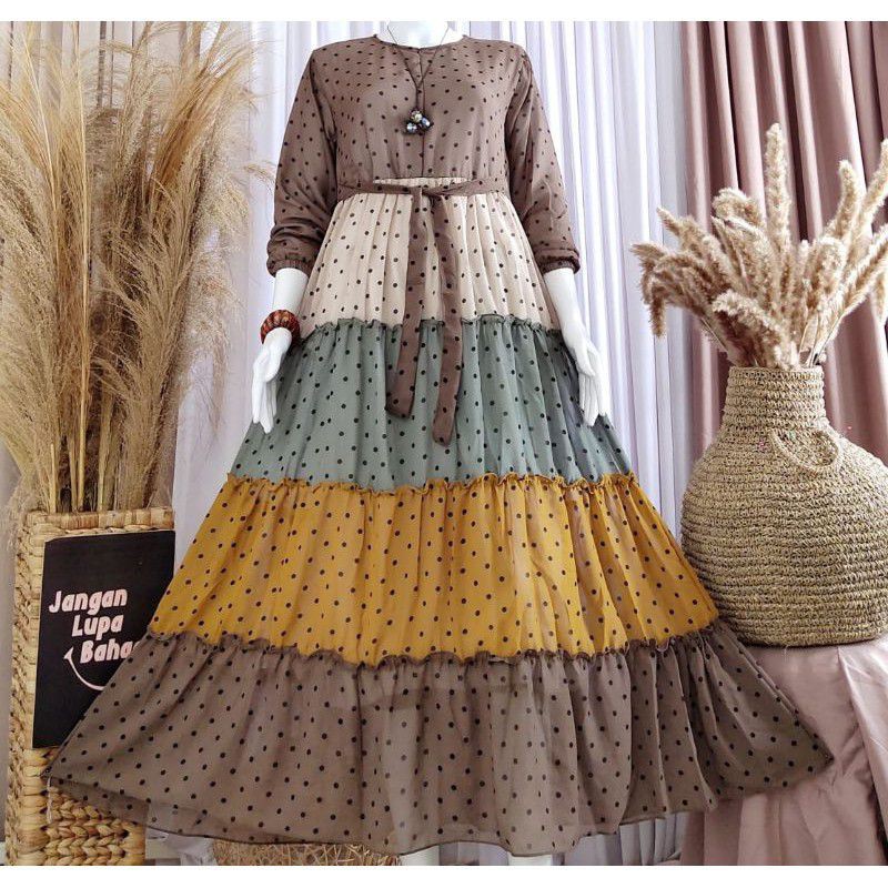 gamis polkadot ceruty babydoll