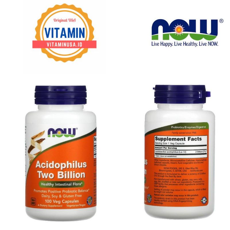 ACIDOPHILUS TWO BILLION 100 VegCaps NOW FOODS