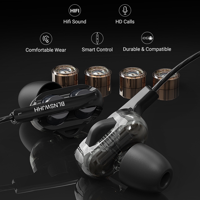 Double Speaker Bass 4d 3.5mm Dengan Mic Dan Kabel Kontrol