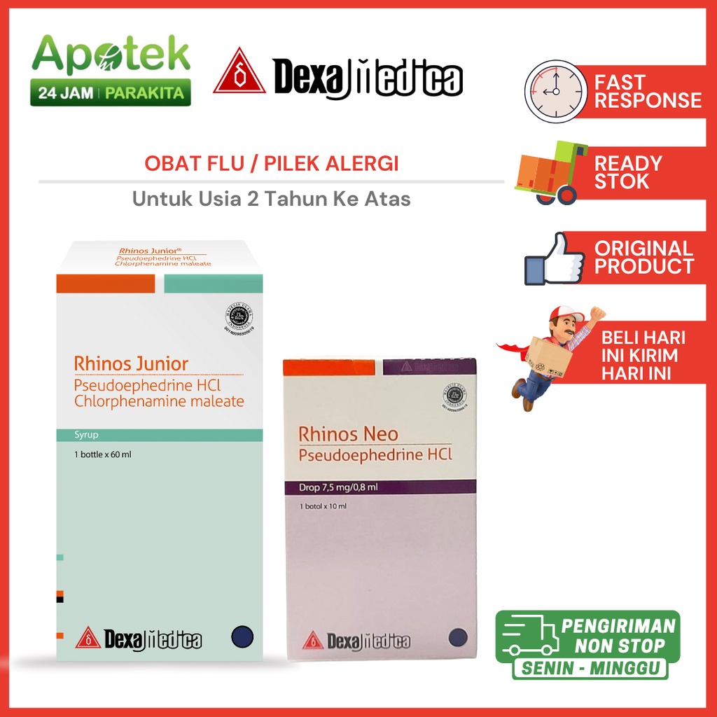 Rhinos Junior Sirup / Rhinos Neo Drop / Untuk Meringankan Bersin da Hidung Tersumbat Untuk Anak dan 