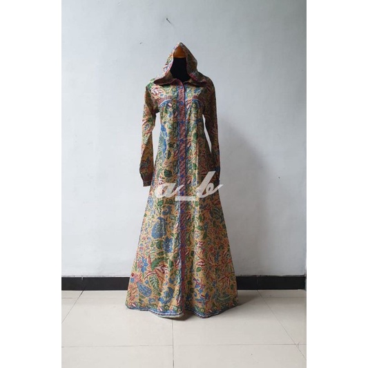 Abaya Hoodie-Custom Made-Pre Order-Gamis Batik- Abaya Wanita Muslimah Syar'i-Sarimbit Batik-Custom S