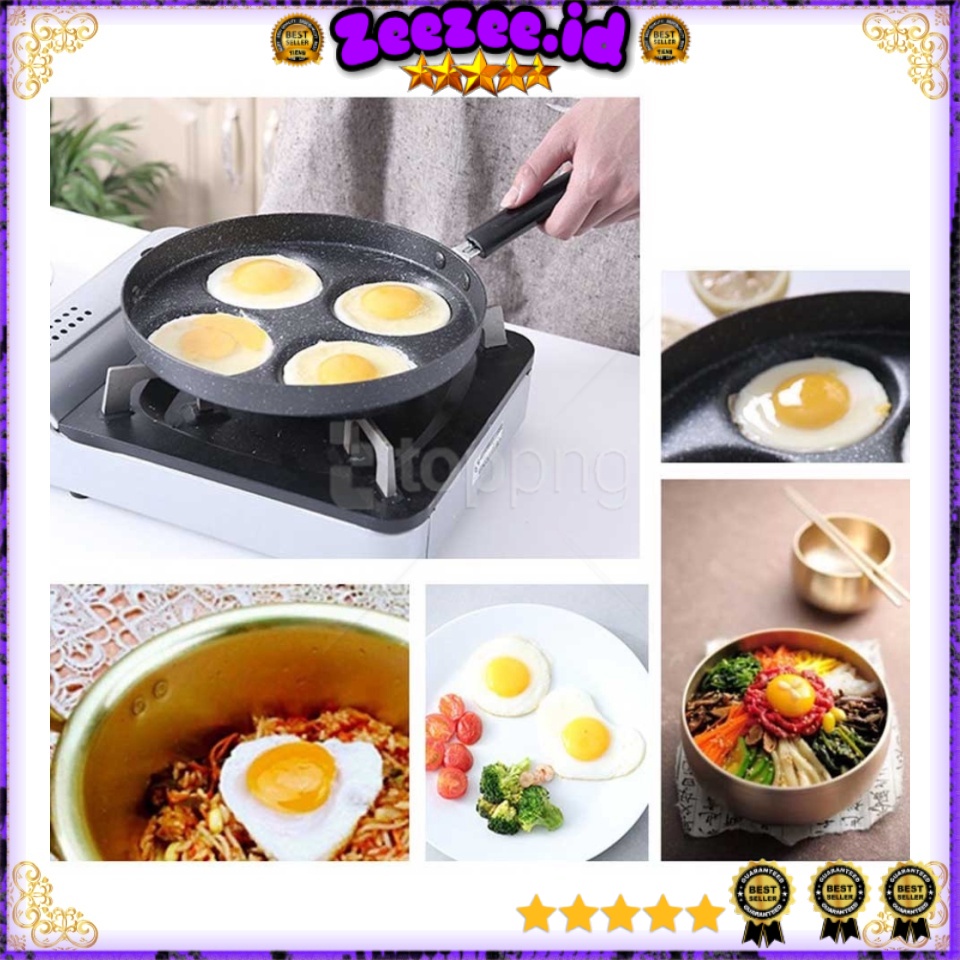 Teflon Panci Telur Omelet Egg Fyring Pan Non-stick 4 Holes - TW-376