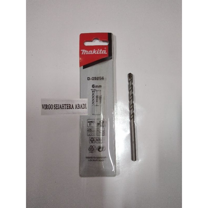 Jual MAKITA MASONRY DRILL BIT MATA BOR BETON 6mm 6 × 100mm | Shopee ...