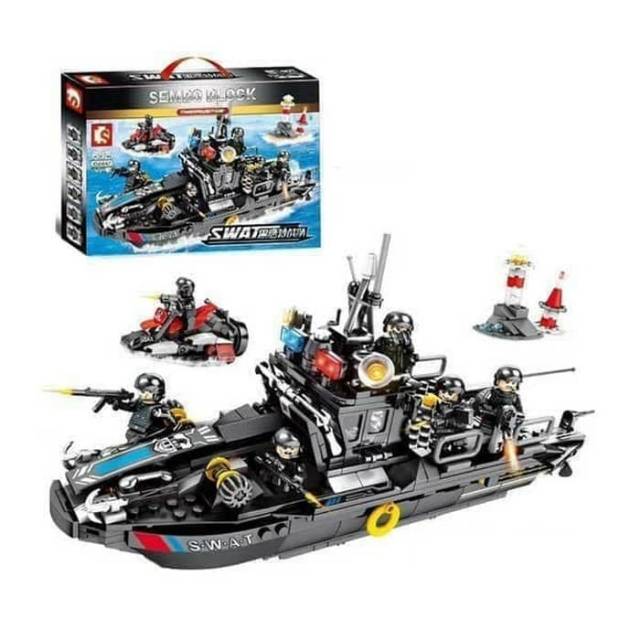 Lego Brick Kapal Patroli Police SWAT Polisi Team